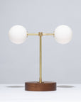 Double Matte Globe American Black Walnut Table Lamp